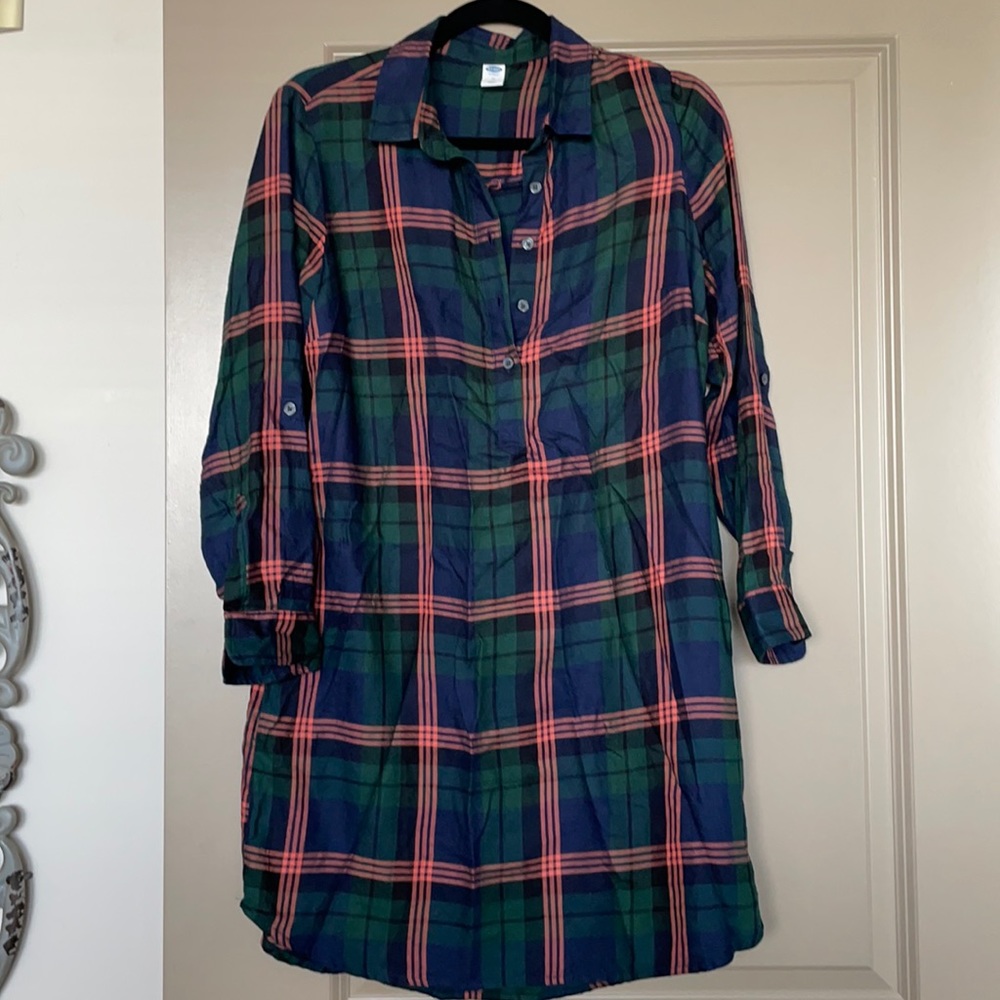 Old Navy plaid flannel dress